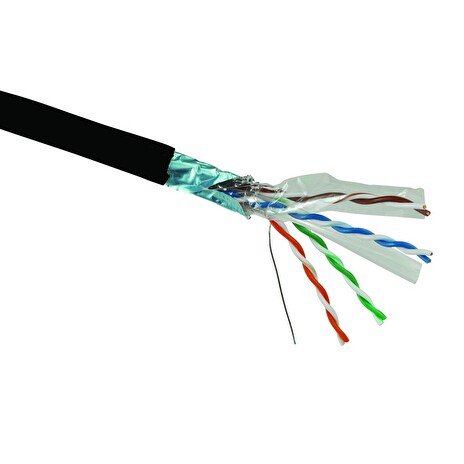 Solarix Kabel FTP PE drát c6 venkovní, 500m/špulka černý, SXKD-6-FTP-PE