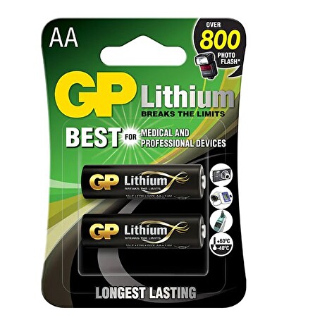 GP lithiová baterie 1,5V AA 2ks blistr