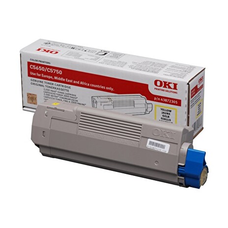 OKI originál tonerová kazeta 43872305/ C5650/ C5750/ 2000 stran/ Žlutá