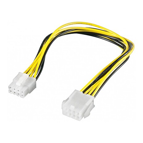 PremiumCord Prodloužení napájecího kabelu/ 8 pinů/ délka 28cm