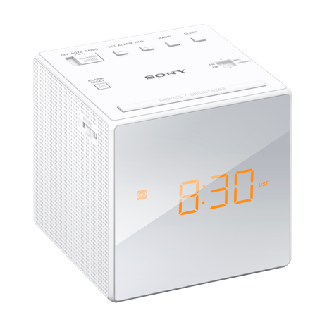 SONY ICFC1W Radiobudík, LCD displej, alarm s možností odloženého buzení. Analogový FM/AM tuner. Barva bílá.
