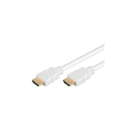 PremiumCord HDMI High Speed + Ethernet kabel,bílý, zlacené konektory, 3m