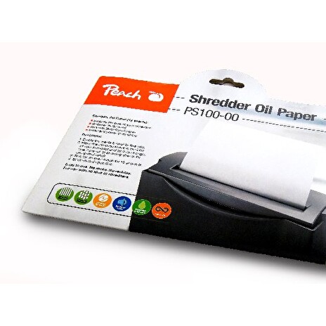 PEACH olejový papír pro údržbu skartovaček Shredder Service Kit PS100-00, 12 listů