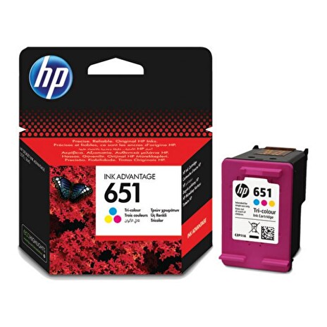 HP 651 - originální - cartridge, tříbarevná, až 300 stran, vhodné pro HP Deskjet Ink Advantage 5645 AIO