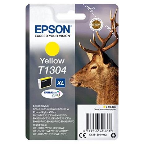 Epson inkoustová náplň/ Singlepack T1304 DURABrite Ultra Ink/ XL Žlutá
