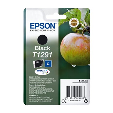 Epson inkoustová náplň/ Singlepack T1291 DURABrite Ultra Ink/ Černá