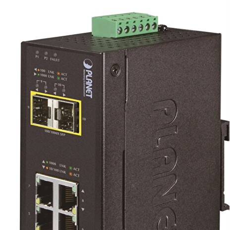 PLANET IGS-1020TF Průmyslový Switch 8x 10/100/1000T, 2x 100/1000X SFP, -40~+75°C