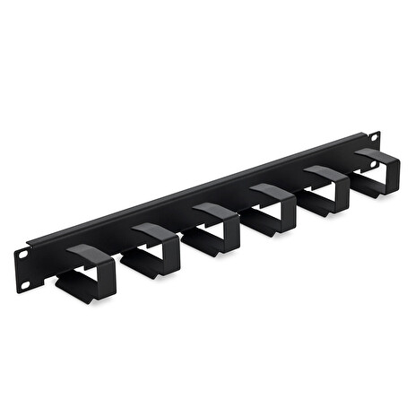 19" vyvazovací panel 1U 6x háček 70x27mm black (RAB-VP-X23-A1)