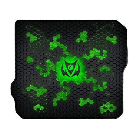 C-TECH herní podložka pod myš ANTHEA CYBER GREEN, 320x270x4mm, obšité okraje
