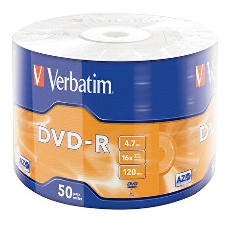VERBATIM DVD-R 4,7 GB 16x 50-spindl RETAIL