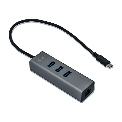 i-tec USB C Metal 3 port HUB Gigabit Ethernet 1x USB C na RJ-45 3x USB 3.0 LED