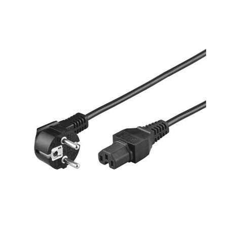 PremiumCord napájecí kabel 240V, délka 2m CEE7 /IEC C15 konektor s drážkou