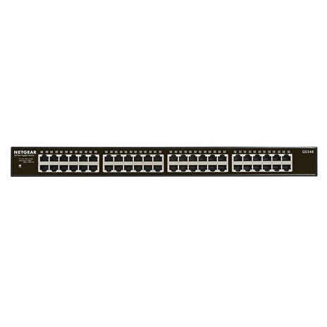 NETGEAR GS348 - Přepínač - neřízený - 48 x 10/100/1000 - desktop, Lze montovat do rozvaděče