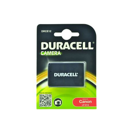 DURACELL Baterie - DRCE12 pro Canon LP-E12, černá, 600mAh, 7.2V