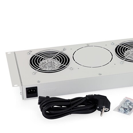 Ventilační jednotka Triton 19“ pro nástěnné rozvaděče, 2 ventilátory, šedá