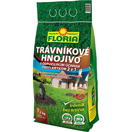 Hnojivo Agro Floria trávníkové s odpuzujícím účinkem proti krtkům 7.5 kg