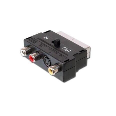 PremiumCord Adapter SCART-3x cinch + S-video s přepínačem IN/OUT