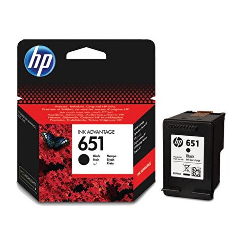 HP 651 - originální - cartridge, černá, až 600 stran, vhodné pro HP Deskjet Ink Advantage 5645 AIO