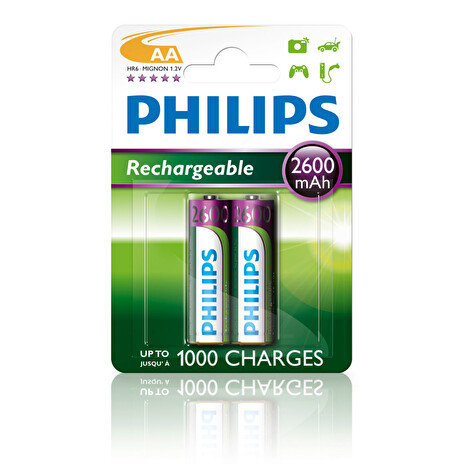 Philips dobíjecí baterie AA 2600mAh, NiMH - 2ks