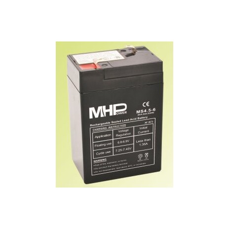Pb akumulátor MHPower VRLA AGM 6V/4,5Ah (MS4.5-6)