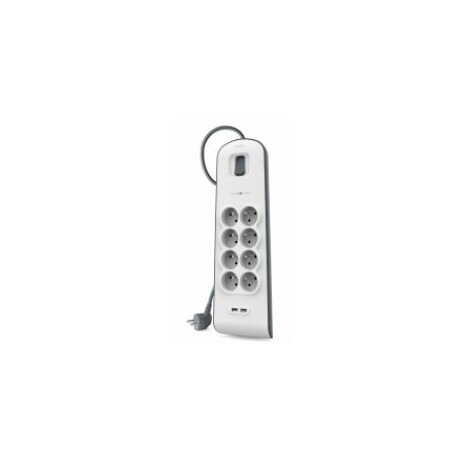 Belkin přepěťová ochrana BSV804 - 8-zásuvka, 2xUSB/2.4A, 2m