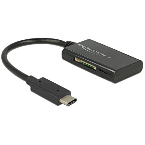 DeLOCK USB 3.1 Gen 1 Card Reader USB Type-C male 4 Slots - Čtečka karet - all-in-1 (MMC, SD, miniSD, RS-MMC, TransFlash, MMCmobile, microSD, MMCmicro, SDHC, miniSDHC, microSDHC, SXC, microSDXC, SDHC UHS-I, microSDHC UHS-I) - USB-C