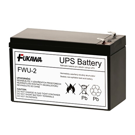 FUKAWA olověná baterie FWU2 do UPS APC/ náhradní baterie za RBC2/ 12V/ 7,2Ah/ životnost 5 let