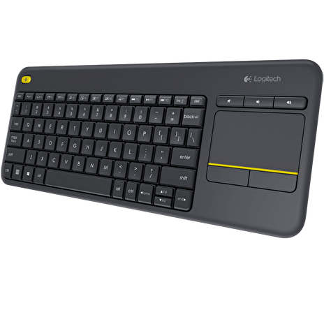 LOGITECH klávesnice K400 Plus/ Bezdrátová/ 2.4GHz/ Touchpad/ USB přijímač/ CZ/ Černá