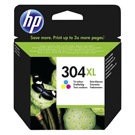 HP 304XL Tříbarevná originální inkoustová kazeta