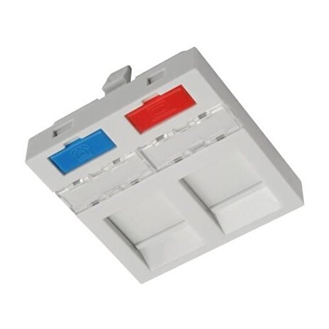 Solarix Modul French style 45 x 45mm pro 2 keystony přímý bílý SXF-M-2-45-WH-P