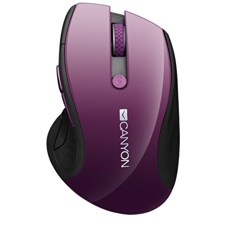 CANYON myš 2,4Ghz bezdrátová CMSW01, 000/1600 dpi, 6 tlačítek, blue LED senzorr, fialová