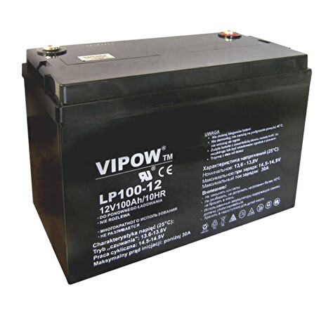 Baterie olověná 12V 100Ah VIPOW