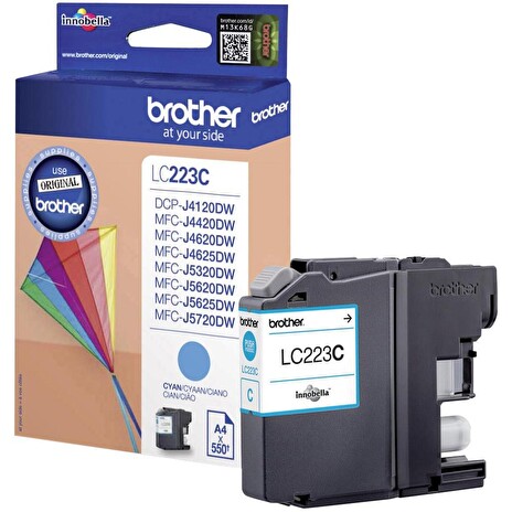 BROTHER inkoustová náplň LC-223C/ Azurová/ 550 stran