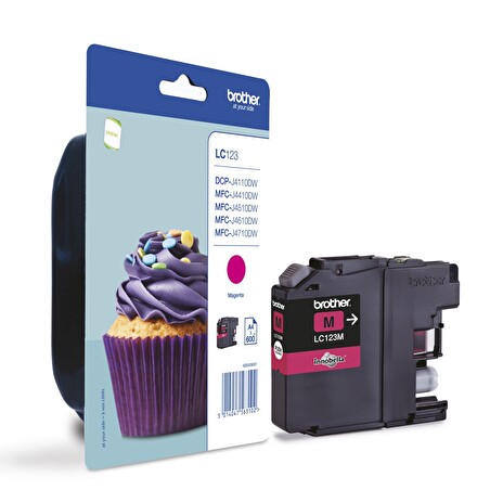 BROTHER inkoustová náplň LC-123M/ Purpurová/ 600 stran
