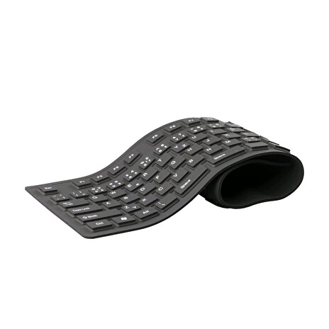 C-TECH klávesnice FK-01, gelová, flexibilní, černá, USB, CZ/SK