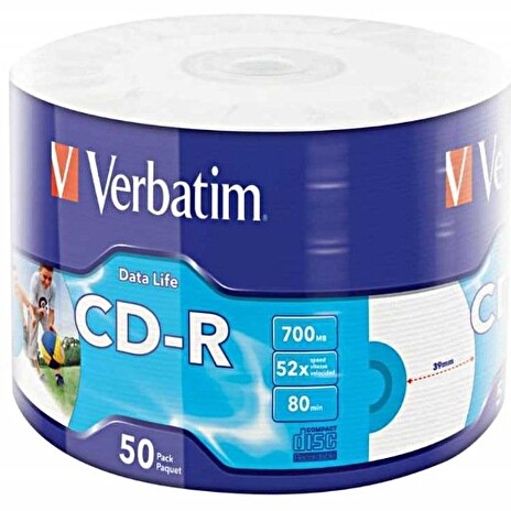 Verbatim CD-R [ spindle 50 | 700MB | 52x | INKJET PRINTABLE ]
