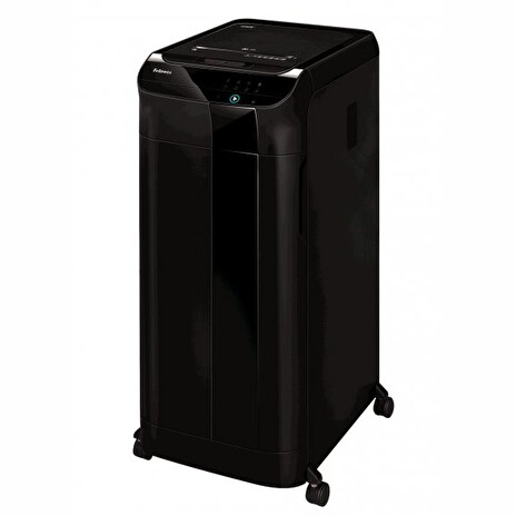 Skartovač Fellowes AutoMax 550C DIN 3, Cross cut 4×38mm, zásuvka 550listů, 83l, CD+DVD, Credit Card, Sponky + olej ZDARM