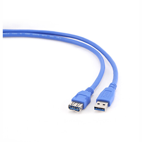 Kabel USB A-A 1,8m USB 3.0 prodlužovací, modrý