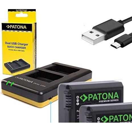 PATONA nabíječka Foto Dual Quick Sony NP-FW50 + 2x baterie 1030mAh USB