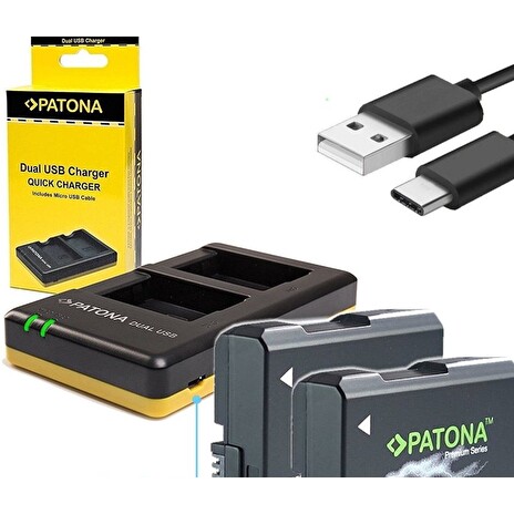 PATONA nabíječka Foto Dual Quick Nikon EN-EL14 + 2x baterie 1100mAh USB