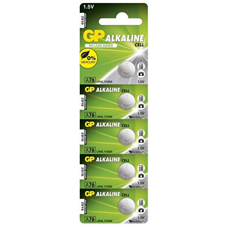 Alkalická Baterie GP LR44 (A76) - 5ks