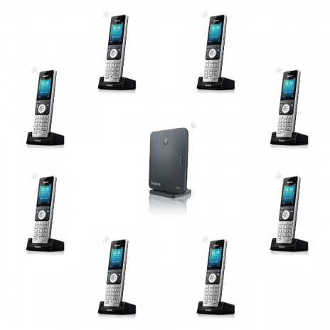 Yealink W60P, IP DECT báze+ručka, PoE, 2,4" bar.disp., až 8 ruček