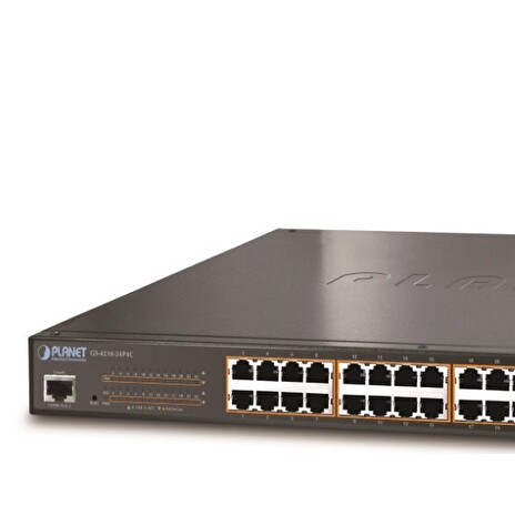 Planet GS-4210-24P4C L2 switch, 28x1Gb, 4x1Gb SFP, 24x PoE 802.3at 220W