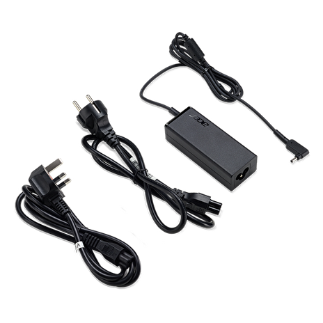 ACER ADAPTER 45W_3phy 19V Black EU and UK POWER CORD (Swift 1, 3, 5; Spin 1, 5; TM X3; TM Spin B1; Chromebook 11, R11