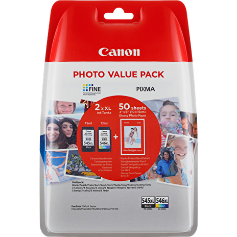 Canon CARTRIDGE PG-545XL/CL-546XL-fotopapír GP 501 multipack pro Pixma MG a Pixma TS 305, 3150, 3151 (400 str.)