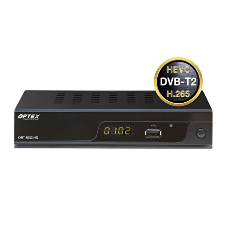 DVB-T přijímač Optex ORT 8932-HD HEVC H.265, dvoutunerový přijímač T2