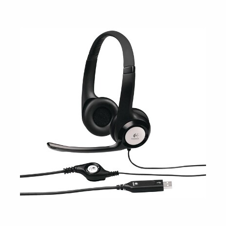 Logitech náhl.sada H390 Stereo USB Headset - uzavřená sluchátka, USB konektor, černá, mikrofon, regulace hlasitosti na k