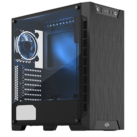 SilentiumPC skříň MidT Armis AR3 TG-RGB Pure Black / 2x USB 3.0 / 2x 120mm fan / bočnice z tvrzeného skla/ RGB / černá