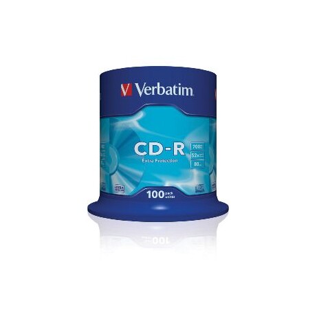 VERBATIM CD-R 700 MB 52x - média, DL, EP, 100 ks, Spindle