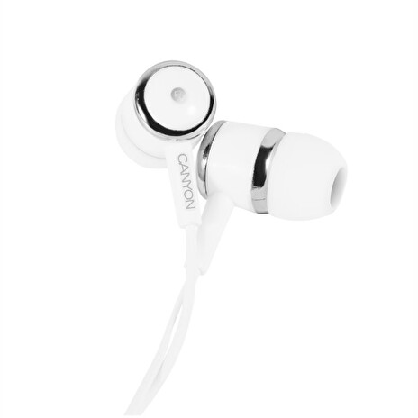 Canyon Stereo earphones with microphone, White
